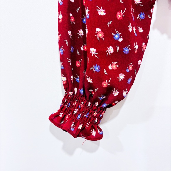 SIMONS Burgundy floral blouse - Picture 5 of 8